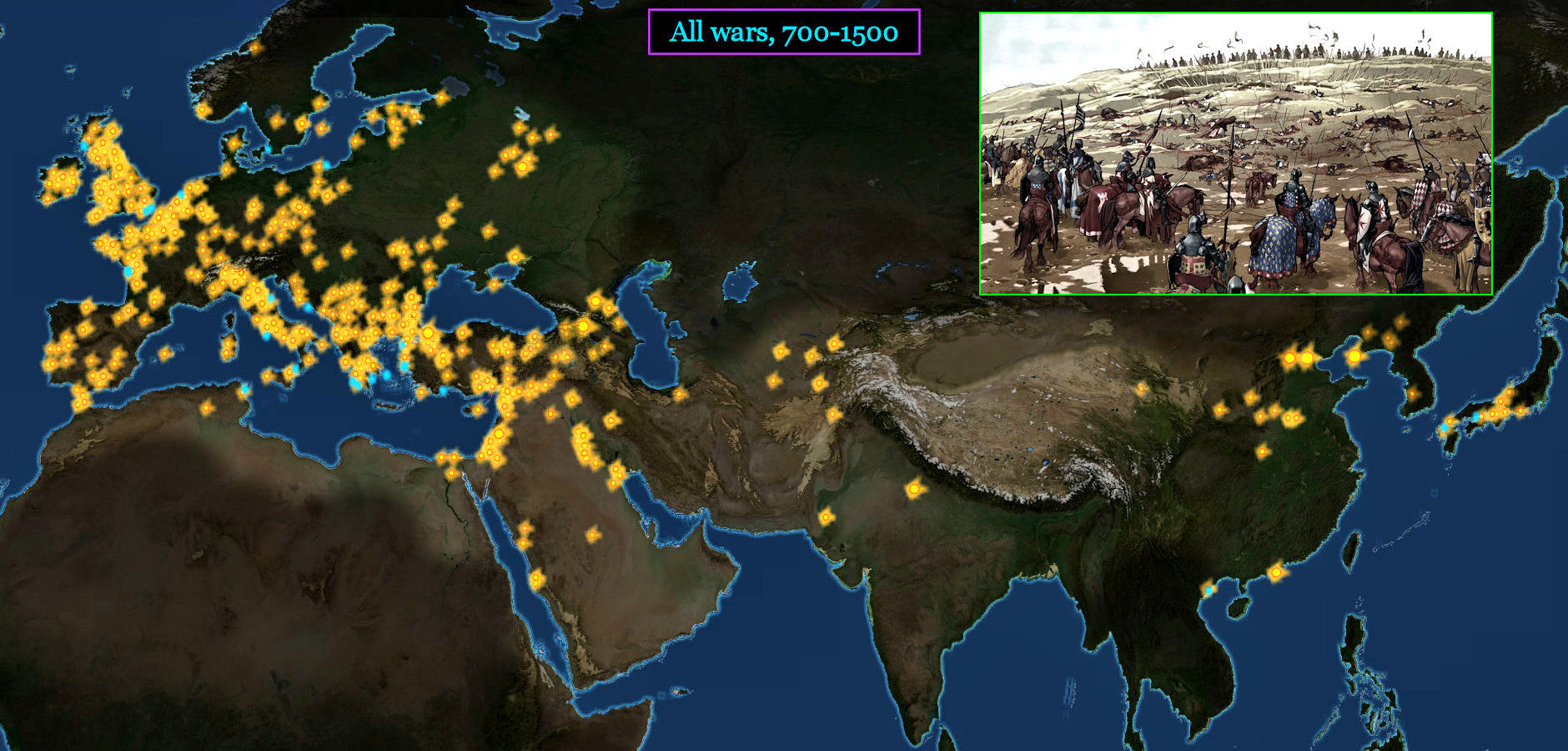 Conflict summary, 700-1500 map